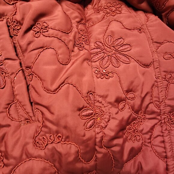 Womens Red Coat Winter Jacket Long Sleeve Red Outerwear- Size S - Picture 6 of 11